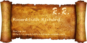 Rosenblüth Richárd névjegykártya