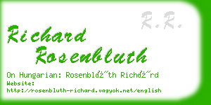 richard rosenbluth business card